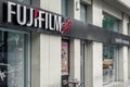 Side view of Fujifilm shop, accessories store, showroom in Karakoy, Istanbul, Turkey