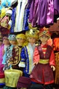 Istanbul, Turkey, October, 22, 2013. Children mannequins in Turkish national clothes at the Egyptian Bazaar in Istanbul