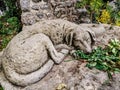 Monument to the faithful dog and a cat in Istanbul at the foot of the Galata Tower. Stone