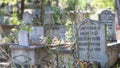 Muslim graves in a cemetery in Istanbul, Turkey