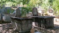 Muslim graves in a cemetery in Istanbul, Turkey