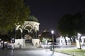 Istanbul, Turkey - October-7.2019: Night scene of German fountain in Sultan Ahmet Square. Royalty Free Stock Photo