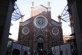 Sent Antuan basilica front photo. People are visiting. Photographed outdoors on a sunny day
