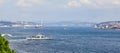 ISTANBUL / TURKEY - OCTOBER 11, 2019: .Transport ferry in the Bosphorus. Ferryboat carries passengers from the Asian part