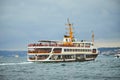 ISTANBUL / TURKEY - OCTOBER 11, 2019: .Transport ferry in the Bosphorus. Ferryboat carries passengers from the Asian part