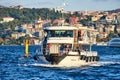 ISTANBUL / TURKEY - OCTOBER 12, 2019: .Transport ferry in the Bosphorus. Ferryboat carries passengers from the Asian part