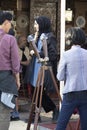 Tripod binoculars old history. Photographed at Beyoglu festival. It was used in war and for sale in antiques