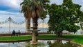 Istanbul, Turkey- October 6, 2021: View of the courtyard at the East Gate of Dolmabahce Palace Royalty Free Stock Photo