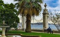 Istanbul, Turkey- October 6, 2021: View of the courtyard at the East Gate of Dolmabahce Palace Royalty Free Stock Photo