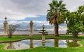 Istanbul, Turkey- October 6, 2021: View of the courtyard at the East Gate of Dolmabahce Palace Royalty Free Stock Photo