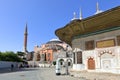 Hagia Sophia and Fountain of Sultan Ahmed III. Istanbul, Turkey Royalty Free Stock Photo