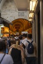 Istanbul Turkey Old Market near Misir carsisi or Bazar. Crowded with people before the holidays