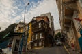Istanbul, Turkey: Old wooden house. Street view from Balat district