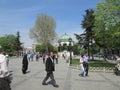 Istanbul, Turkey, residents of the capital walk around the city. Royalty Free Stock Photo