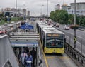 Bus stop on highway in Istanbul, Turkey