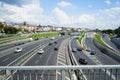 Aerial view multiple highway road in Istanbul