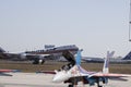 Istanbul, Turkey - September-18,2019: Airplane of Kalitta Air. Ataturk Airport. The front of the Russian plane SU-35 Royalty Free Stock Photo