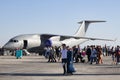 Istanbul, Turkey - September-18,2019: Antonov an-178 is being visited at the festival