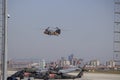 Istanbul, Turkey - September-18,2019: Chinook helicopter demonstration flight at festival