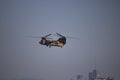 Istanbul, Turkey - September-18,2019: Chinook helicopter demonstration flight at festival