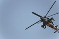 Istanbul, Turkey - September-22,2019: Close-up of demonstration flight of attack helicopter Royalty Free Stock Photo