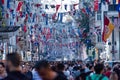 Istiklal Caddesi in Taksim. Istanbul, Turkey.