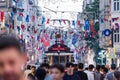 Istiklal Caddesi in Taksim. Istanbul, Turkey.