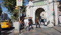 Istanbul, Turkey - September 15, 2022: Entrance Gate of istanbul Laleli Mosque.