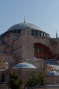 Istanbul, Turkey - September 18, 2021. Exterior of the most famous Byzantine architecture Hagia Sophia. Royalty Free Stock Photo