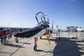 Istanbul, Turkey - September-22,2019: F5 aerobatic aircraft close-up. Front withdrew