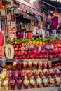 ISTANBUL, TURKEY - SEPTEMBER 19, 2022: Fruit juice stall in Istanbul, Turk Royalty Free Stock Photo