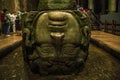 Inverted Head of Medusa Gorgon in the Basilica Cistern, Istanbul Royalty Free Stock Photo