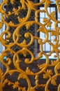 Istanbul, Turkey, September 19, 2018. Oriental-style decorative gilded lattice in the church of St. Sofia