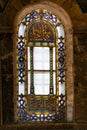 Ornate window view in Hagia Sophia Ayasofya museum