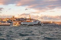 Passenger ferries sailing in the sea