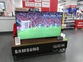 Samsung QLED 8K 65inch Smart TV on display, inside Media Markt electronic store at Istanbul