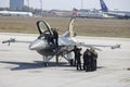 Istanbul, Turkey - September-18,2019: Soloturk aerobatic team planes on the runway