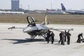 Istanbul, Turkey - September-18,2019: Soloturk aerobatic team planes on the runway