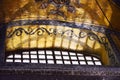 Istanbul, TURKEY, September 19, 2018. Sunlight through the window bars of Hagia Sophia. Fragment of an ancient Byzantine mosaic Royalty Free Stock Photo