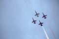 Istanbul, Turkey - September-22,2019: Turk star f5 demonstrated their acrobatics show team