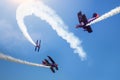 ISTANBUL, TURKEY - SEPTEMBER 24, 2018: Turkish aerobatic plane performs air aerobatics show during Teknofest Istanbul Aeronautics Royalty Free Stock Photo