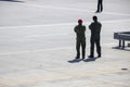 Istanbul, Turkey - September-18,2019: Two commanders are watching the demonstrations facing back. Teknofest was filmed at the