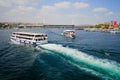 Two passenger ferry boats in the Bosphorus