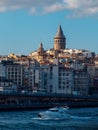 ISTANBUL, TURKEY - SEPTEMBER 21, 2019: Istanbul, view of the Golden horn Bay and Galata tower Royalty Free Stock Photo