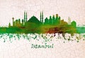 Istanbul Turkey skyline hand drawn