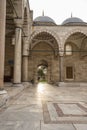 Sulaimanya mosque` yard, arches, domes, minarets interior Islamic architecture