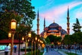 Sultan Ahmed Blue Mosque in Istanbul, Turkey - one of the most popular landmarks in the city Royalty Free Stock Photo