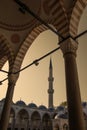 Istanbul, Turkey. Sultanahmet mosque - the Blue Mosque inner courtyard. Royalty Free Stock Photo