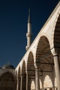 Istanbul, Turkey. Sultanahmet mosque - the Blue Mosque inner courtyard. Royalty Free Stock Photo