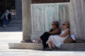 03-08-2023 Istanbul-Turkey: Tourists in the Courtyard of the Blue Mosque